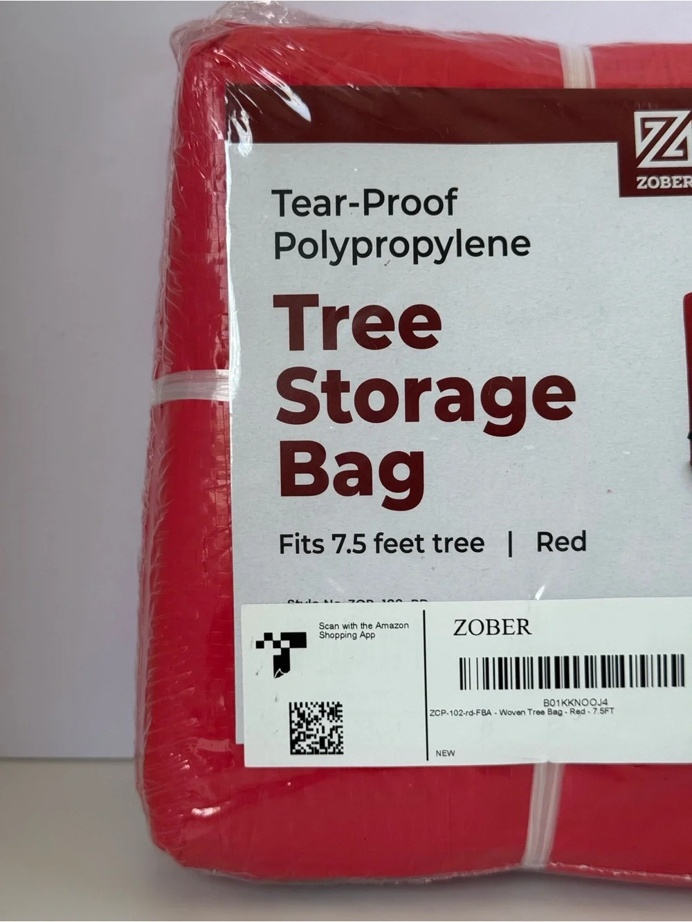 Zober 7.5 Ft Christmas Tree Storage Bag Red NIP